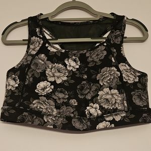 Torrid black & Grey floral sports bra